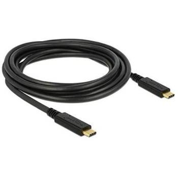 Cable USB-C a USB-C 2.0 E-Marker 5A 3m Negro