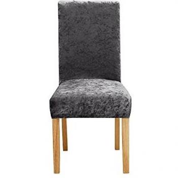 Amazon Brand - Umi Fundas para sillas de salón elásticas Suave Gris（Juego de 4）