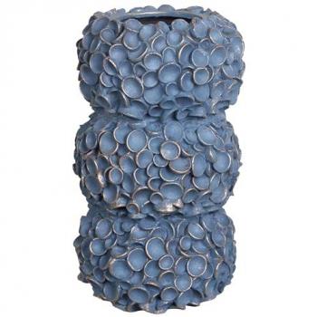 Jarrón Retro Boho de Magnesio Azul para Interior y Exterior Muzaki