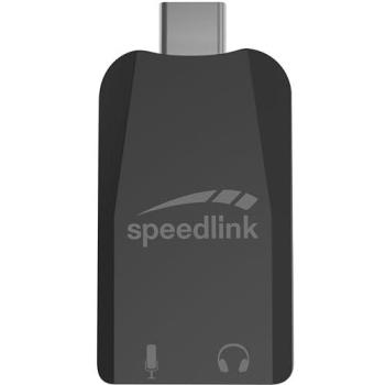 Tarjeta de Sonido USB-C Speedlink VIGO Negra, Compacta con Entrada y Salida 3,5 mm