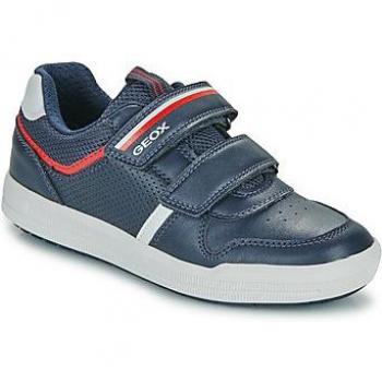 Geox Arzach Boys' Sneakers with Velcro Closure in Navy/Red
