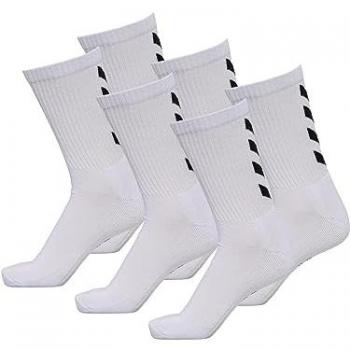 Calcetines Hummel Fundamental 3 Pares Blanco Adulto, Gestión de Humedad y Soporte para el Arco del Pie