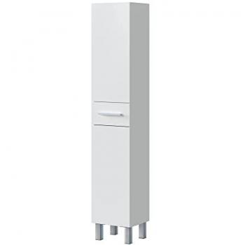 Columna de Baño Athena Color Blanco o Roble 182x35x31 cm con 2 Puertas y 1 Cajón