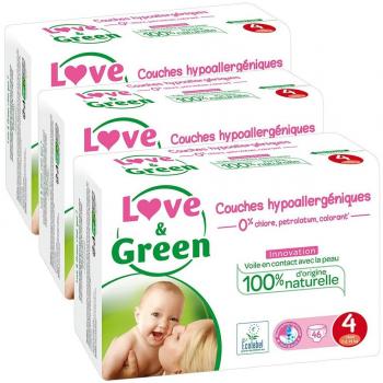 Love & Green Couches ecolabellisées Taille 4 - 46 couches