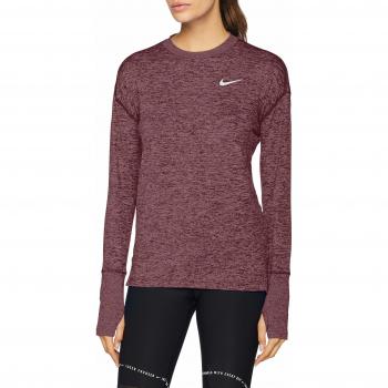 Nike W NK ELMNT Top Crew Long Sleeved t-Shirt, Mujer, el Dorado/Plum Dust/htr/