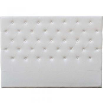 Cabecero de cama acolchado Déco en PVC blanco