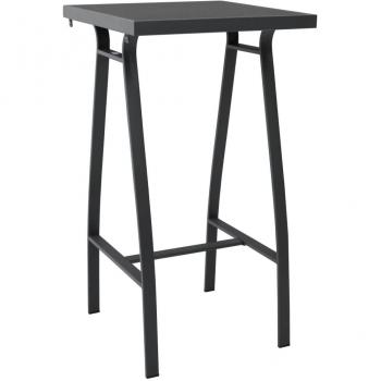 vidaXL Garden Bar Table Black 60x60x110 cm Tempered Glass