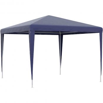Outsunny Carpa Desmontable 3x3 m Azul con Orificios de Drenaje y Estructura de Metal