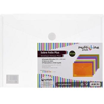 Grafoplas 04872300 z sobres transparentes de plastico tamano folio z 10 unidades