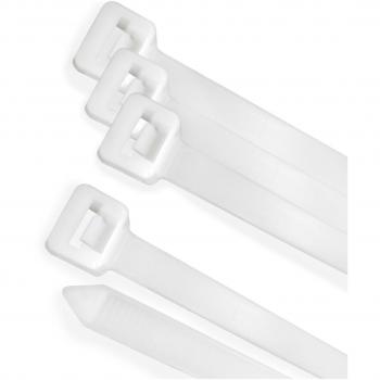 Brida Nylon 100% Color Blanco/Natural 7,5 x 450 mm, Bolsa de 100 Piezas, Abrazadera Plástico, Organizador de Cables, Alta Resistencia