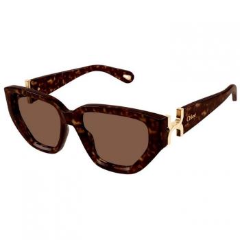 Chloé Stylish Havana Brown Sunglasses CH0235S Color 002, Unisex, Brown, Size: 55 MM