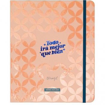 Agenda escolar 2024-2025 Mr. Wonderful, semanal, 18 meses, tamaño 22x17x2 cm, diseño Todo irá mejor que bien