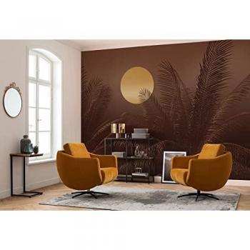 Papel Pintado No Tejido Komar Calypso, 350x250 cm (Ancho x Alto), Color Marrón y Amarillo