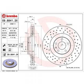 Brembo 09.8841.3X - Disco de freno