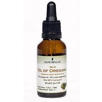 Zane Hellas 15% Aceite de Orégano. Aceite Esencial de orégano Griego Puro.86% Min Carvacrol. 20mg de Carvacrol por porción. Probablemente el Mejor Aceite de orégano del Mundo. 1fl.oz - 30 ml