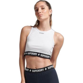 Top Corto Elástico para Mujer Superdry Blanco