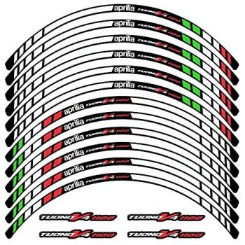 Kit de Pegatinas Compatibles con Llantas de Moto Aprilia Tuono V4 1100 Mod.2