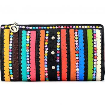 G&X Topstyle - Cartera de mano para mujer Schwarz mit Steinen
