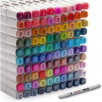 Rotuladores alcohol copic Marcadores permanente 100 colores marcadores artísticos, bolígrafo profesional de doble punta, permanente para adultos y niños, marcadores de bocetos a base de alcohol