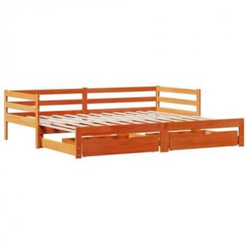 Sofá cama nido con cajones madera maciza de pino 90x200 cm