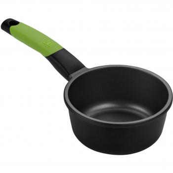 Cazo BRA Prior de 16cm en Aluminio Fundido con Revestimiento Antiadherente Teflón, Apto para Todo Tipo de Cocinas y Horno, Libre de PFOA - Negro