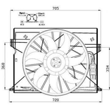 Ventilador de refrigeración del motor NRF 47444