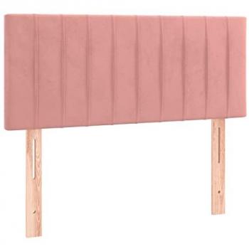 Cabecero con LED de terciopelo rosa 90x5x78/88 cm
