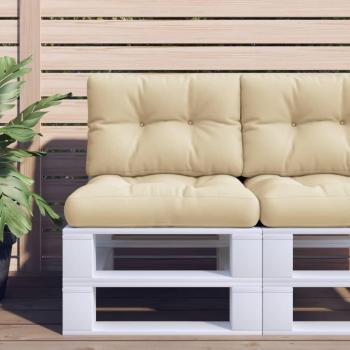 Cojines para palets 2 unidades tela beige