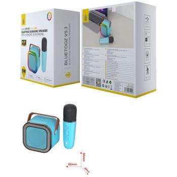 Altavoz Bluetooth TWS NF4105 5W con Micrófono Inalámbrico, Batería de 1200mAh, Luz RGB, Soporte para AUX y Tarjeta TF, Azul