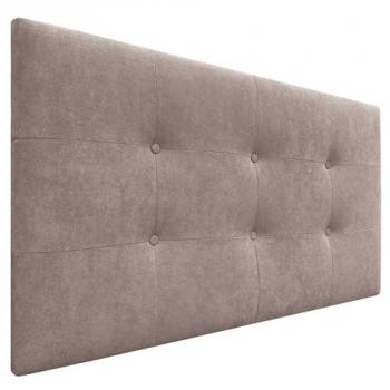 Cabecero Acolchado Capitone de Tela Acualine y Polipiel, 8cm Grosor, 110x60cm para Camas Individuales y Matrimonio (Tierra)
