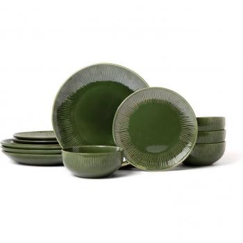 Juego de Cena de Cerámica Mikasa Jardín 12 Piezas, Verde