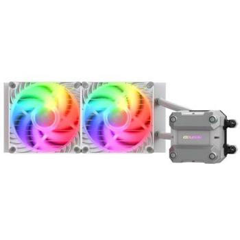 Refrigeración Líquida COUGAR Poseidon Ultra 240 ARGB Blanca, Sistema Todo en Uno, Flujo de Aire Óptimo, Placa de Cobre