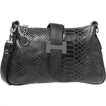 Bolso de mano Allerona en piel auténtica grabado serpiente, diseño italiano Firenze Artegiani