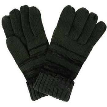 Regatta Davion' Stripe Knit Gloves Guantes, Hombre, Verde Oscuro, S/M
