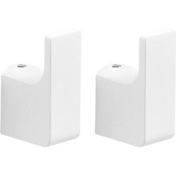 Gedy Set 2 Perchas de Baño Pirenei con diseño moderno, fabricadas en plástico resistente, color blanco, aptas para ambientes húmedos