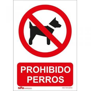 Señal Prohibido Perros PVC 0,7mm 210x300mm Glasspack