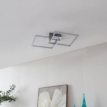 Plafón LED Lindby Panja, 50 cm, color cromo, hierro, lámpara de techo moderna para salón y comedor