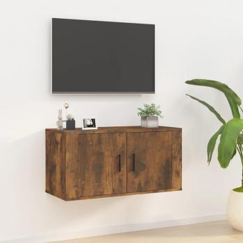 Mueble para TV de pared 80x34,5x40 cm en roble ahumado, color marrón