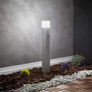 Baliza Exterior Superficie Pie 74cm con Detector de Movimiento Augusta Blanca