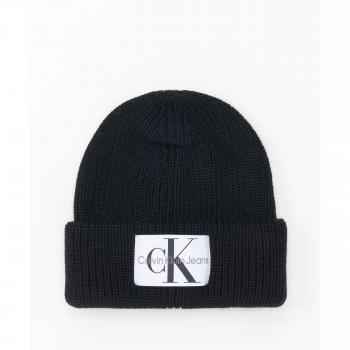 Calvin Klein Monogram Black Beanie for Men, One Size