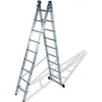 Ktl ESCALERA INDUSTRIAL TRANSFORMABLE DOBLE CON BASE 12 PELDAÑOS KETTAL 6. 10MT 23823012 ALUMINIO