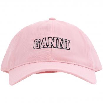 Ganni Baseball Cap with Logo Embroidery - OS Rose