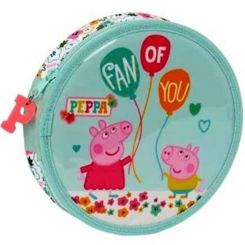 Estuche Escolar Redondo Peppa Pig 'Cosy Corner' con 18 Piezas - Safta