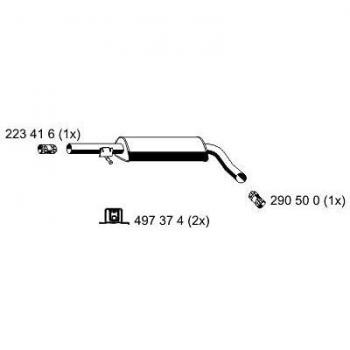 Silenciador Intermedio ERNST 202091 para Audi TT Coupe y TT Roadster
