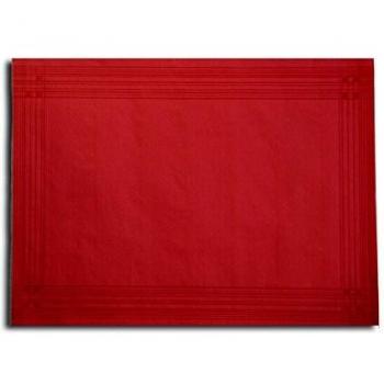 MORIGAMI Mantel Individual, 30 x 40 Cm, Gofrado, 44 Gramos, Cenefa Roja, Set de 800 unidades
