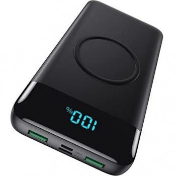 AXNEB【Alta Capacidad Real 30800mAh】 Batería Externa Inalámbrico Power Bank Carga Rápida QC 4.0