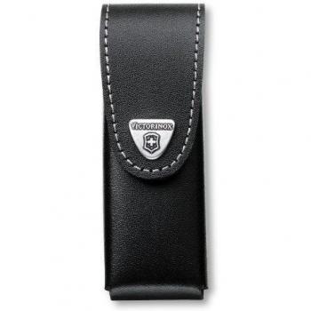 Funda de piel Victorinox SwissTool Plus, color negro con cierre de velcro y sujeción para cinturón