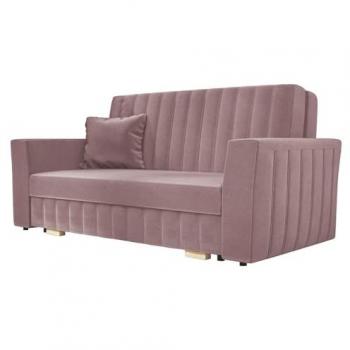 Sofá-cama Columbus 137, con caja de ropa de cama, muebles ya montados, dimensiones 160 x 83 x 98 cm, color rosa