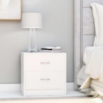Mesita de noche blanco 40x30x40 cm de madera contrachapada