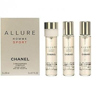 Chanel Allure Homme Sport Giftset 3x Eau De Toilette Spray Refill 20ml - Twist And Spray 60ml